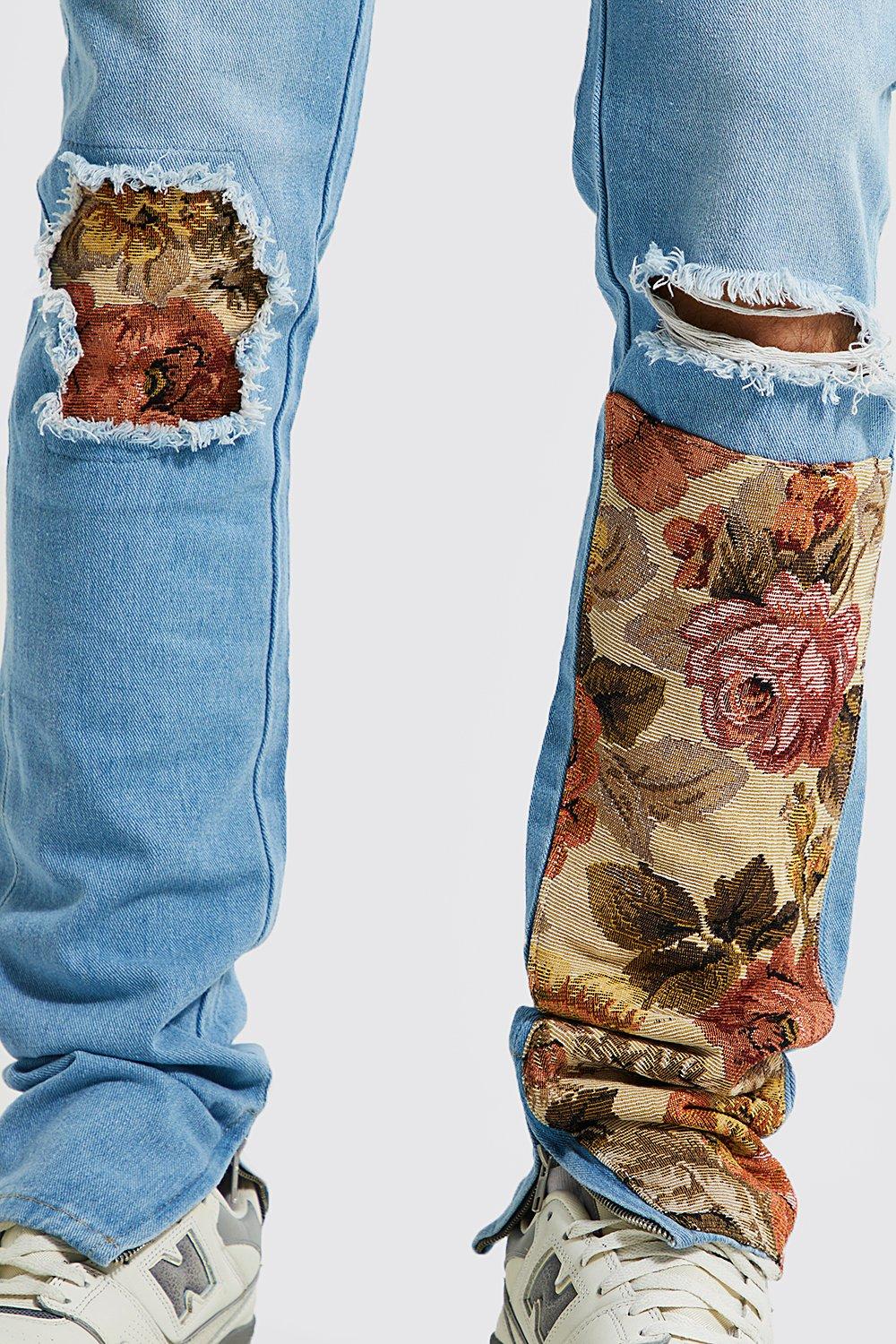 Fashion Stacked Patchwork Jeans